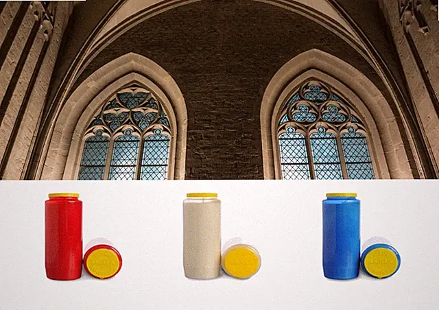 Kirchenkerze Wallfahrtslampen 7 Tage 3er Set, katholisch, anglikanisch, Windlicht