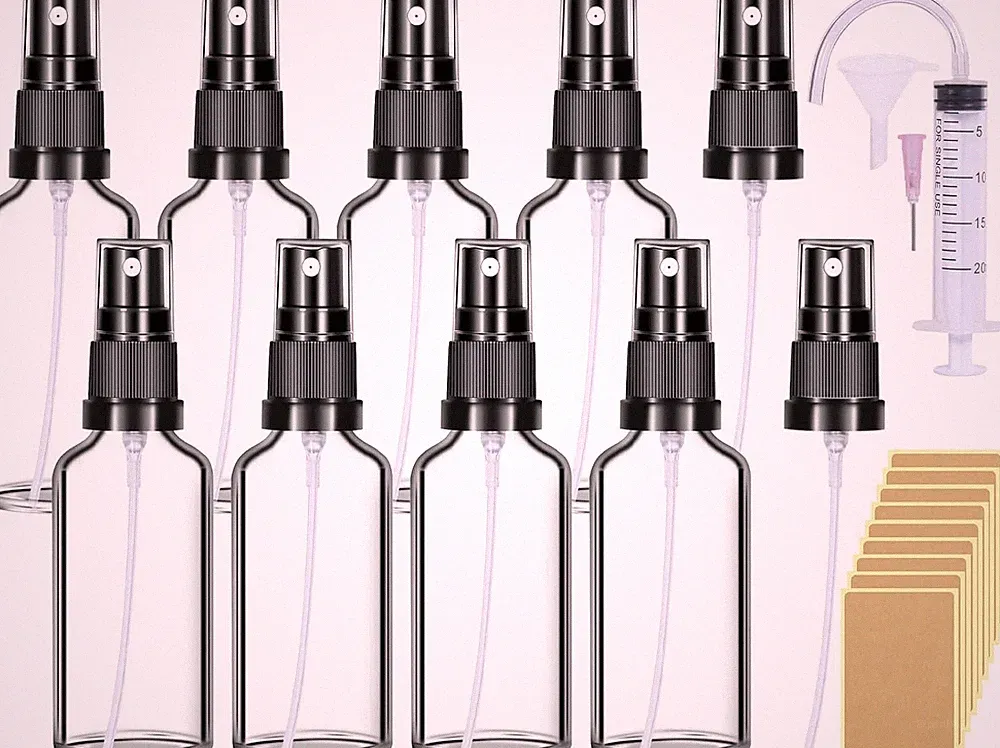 Kleine Glas Sprühflasche 50ml für Parfüm Kosmetik Reisen wiederverwendbar