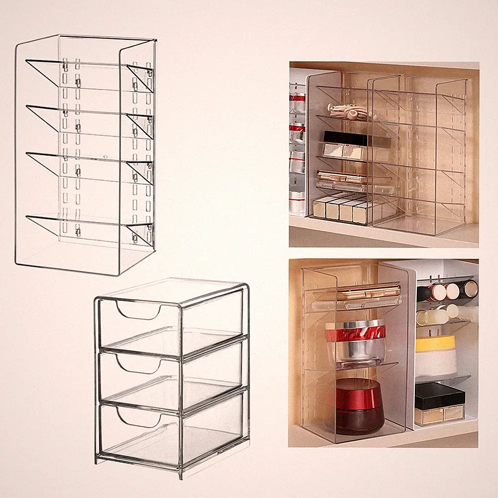 Kosmetik Aufbewahrung Make-up Regal Organizer Mehrere Schichten Klar Parfüm Organizer für