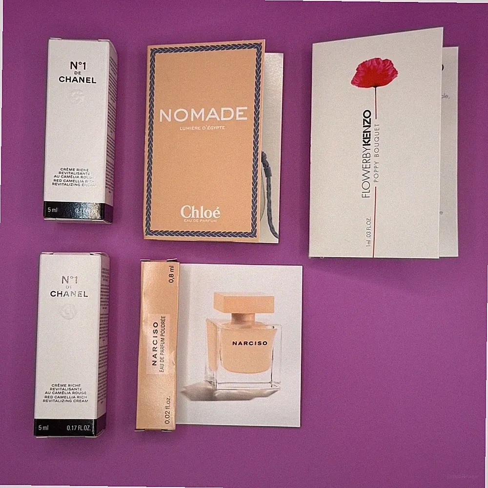 Kosmetik Creme NEU, Chanel No.1, 2 x5 ml, 3 Parfümproben Narcisco, Kenzo, Chloè