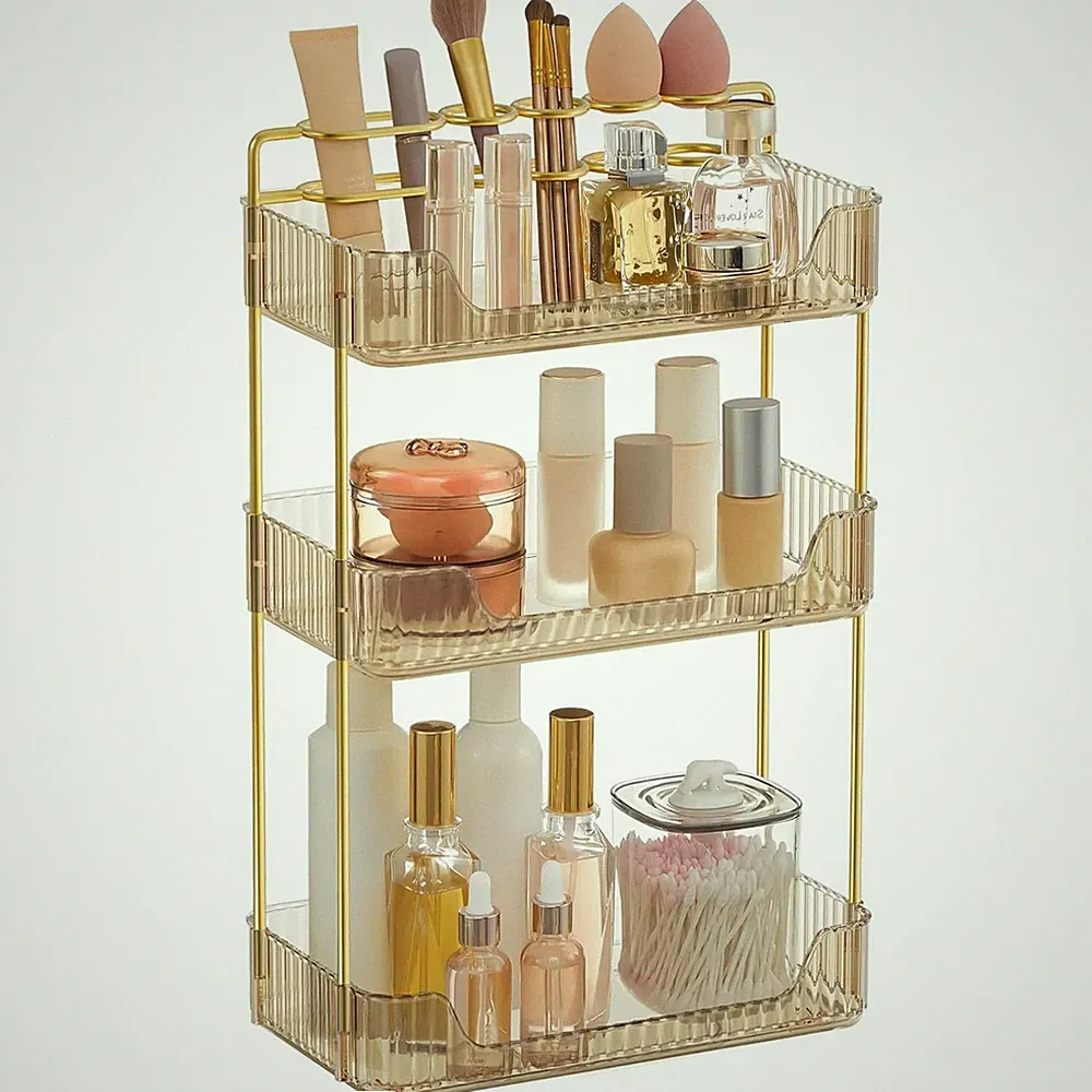 Kosmetik Make-up Halter Aufbewahrung Regal Arbeitsplatte 3 Ebenen Organizer Parfüm Ständer