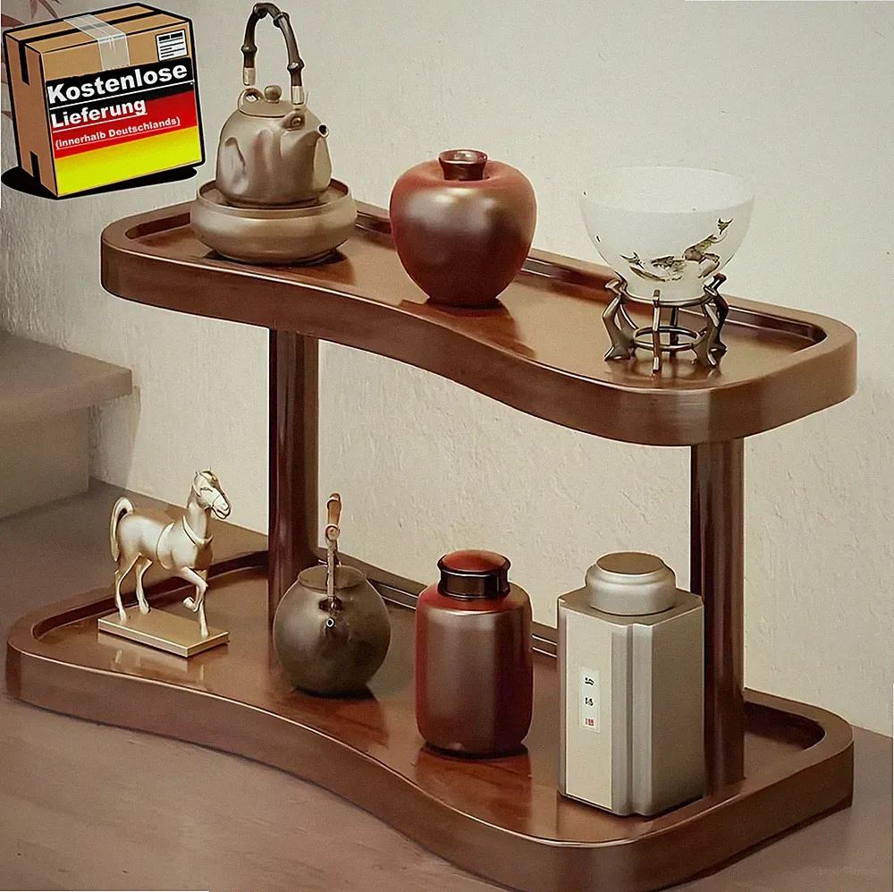Küchenregal Bambus 2-stöckig für Gewürze Parfüm Kosmetik und Accessoires