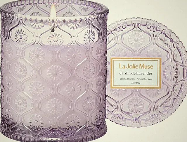 LA Jolie Muse Lavender Candle, Kerzen für Damen, Lavendel Flieder Kerze, Duft