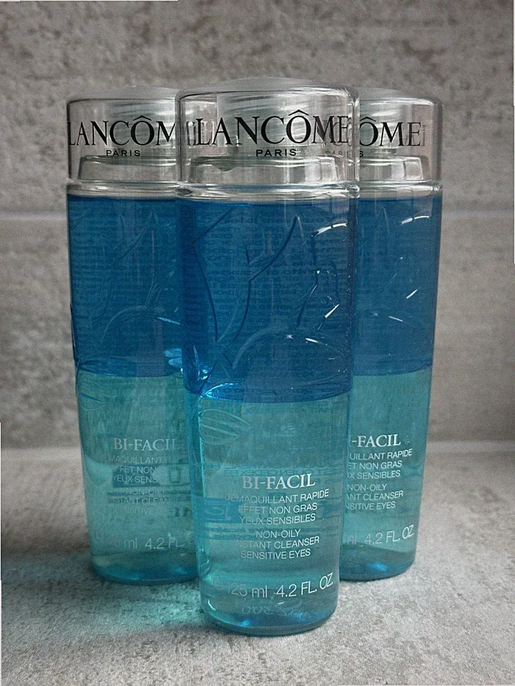 Lancôme Bi-Facil Non-Oily Instant Cleanser Make-up Remover 125ml x 3 Neu Versiegelt