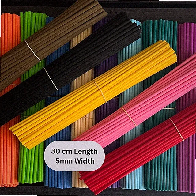 Langfaser Schilf Duftöl Diffusor Ersatz Stick gemischte Farben 30 cm x 5 mm