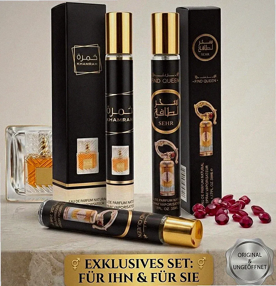 Lattafa Khamrah & Sehr Perfume Pen Set 35ml Unisex Herren Damen Geschenk Parfum