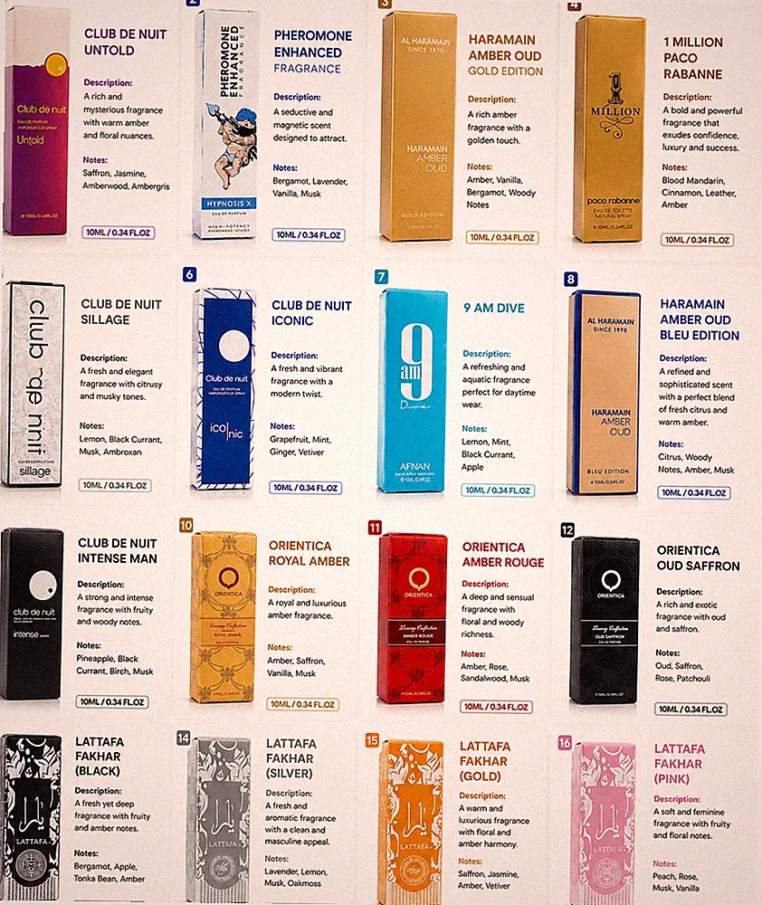 Lattafa | Orientica | Club Mini Perfume 10ML 16 Stück 10 ML Perfume Mix