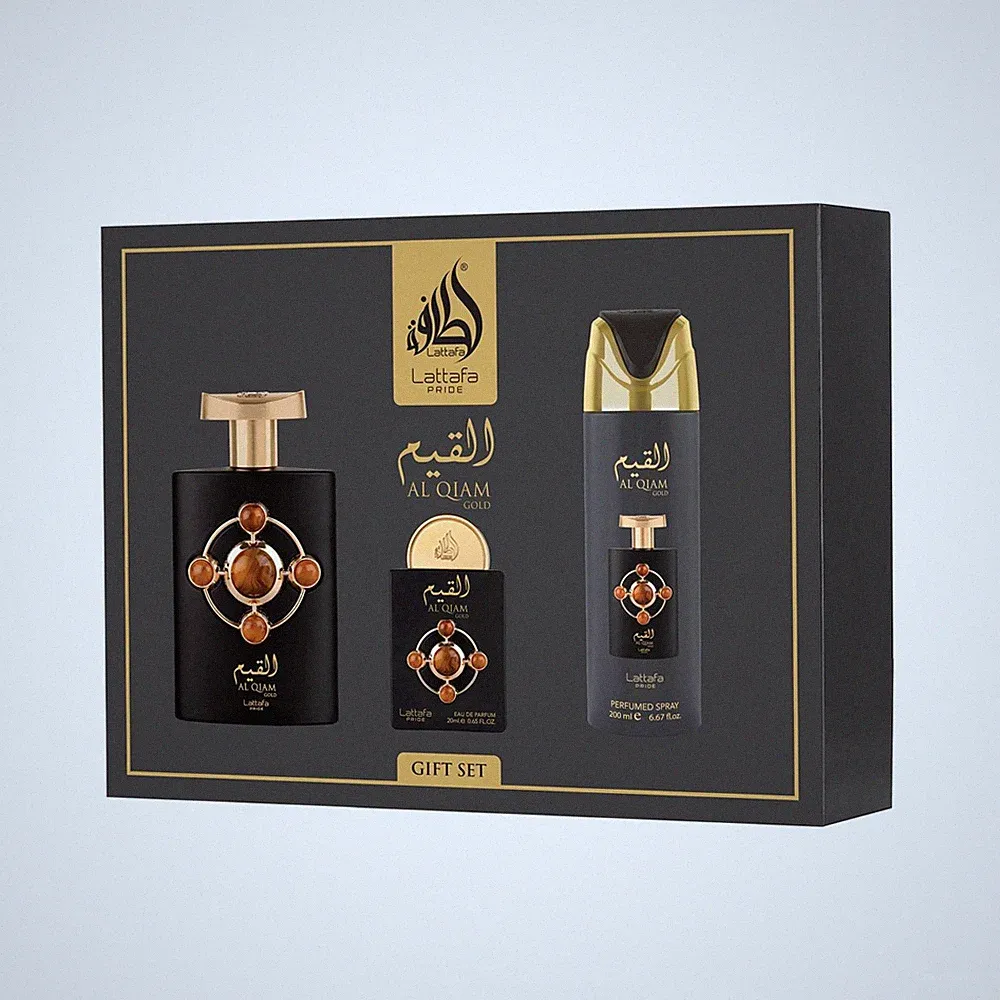 Lattafa Pride Al Qiam Gold EDP 100 ml + EDP 20 ml + DEO Spray 200 ml (unisex)