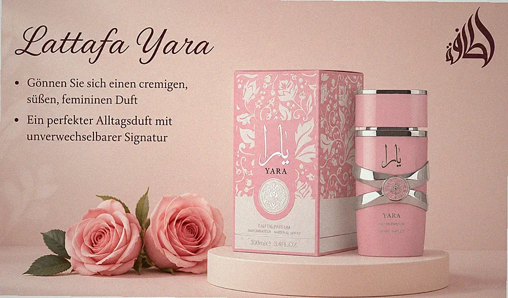 Lattafa Yara Eau de Parfum 100ml Damen Parfüm – Süß, Cremig, Vanille & Fruchtig