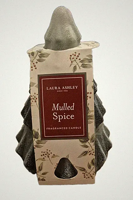 Laura Ashley Glühgewürz duftend grün Glas Baumform Kerze Geschenk ~ Brandneu mit Etikett!