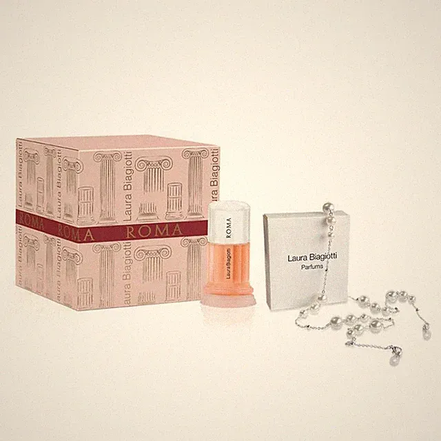 Laura Biagiotti Roma Geschenkbox Damen Parfum Edt 50ml Brillenkette