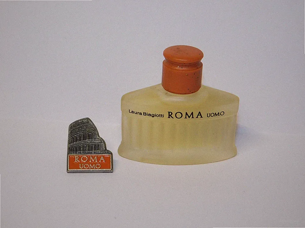 Laura Biagiotti : Roma uomo : Miniatur Flakon + PIN