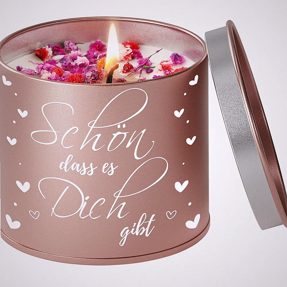 Lavendel Duftkerze 9OZ in Metall für Frauen Geburtstag Weihnachten Geschenk