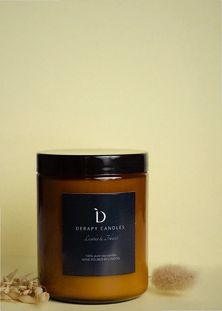 Leder & Tabak, Derapy Kerzen, Derapy Luxus Duftkerzen, Sojawachskerze