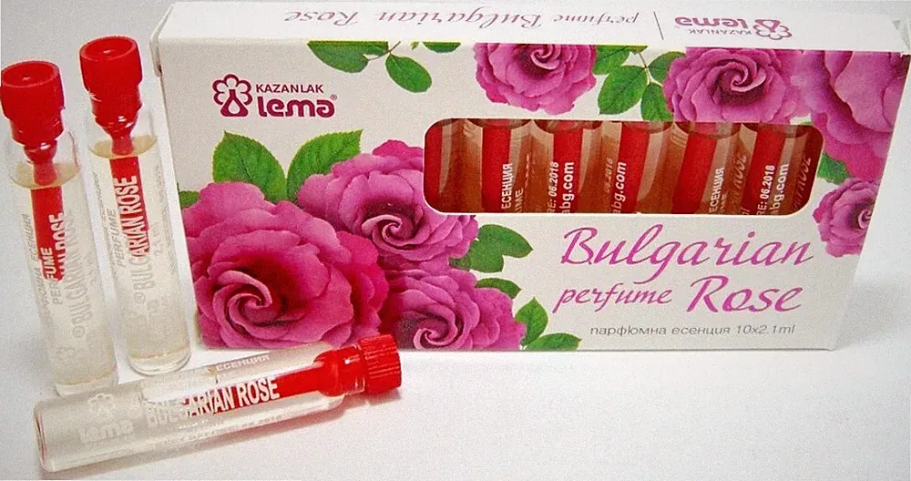 LEMA - 10 vials Rosenöl mit Essence de Parfum 2.1 ml.
