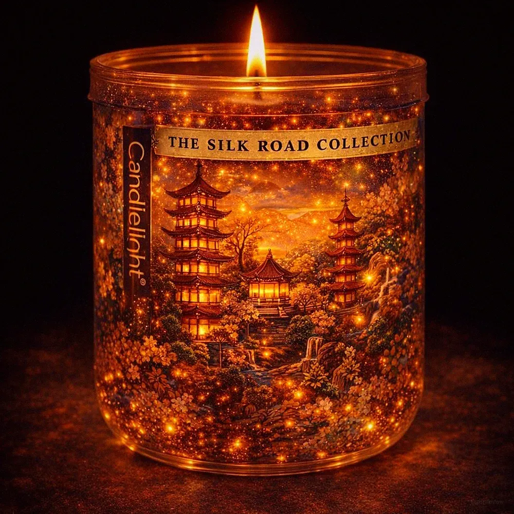 Leuchtende Duftkerze LED Marokkanischer Zimt Gewürz Duft Wohndeko Glas 8 Std.