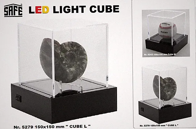 Light-Cube-Vitrinen-Würfel-Präsentations Quarder-L-LED-150x150mm-SAFE-5279