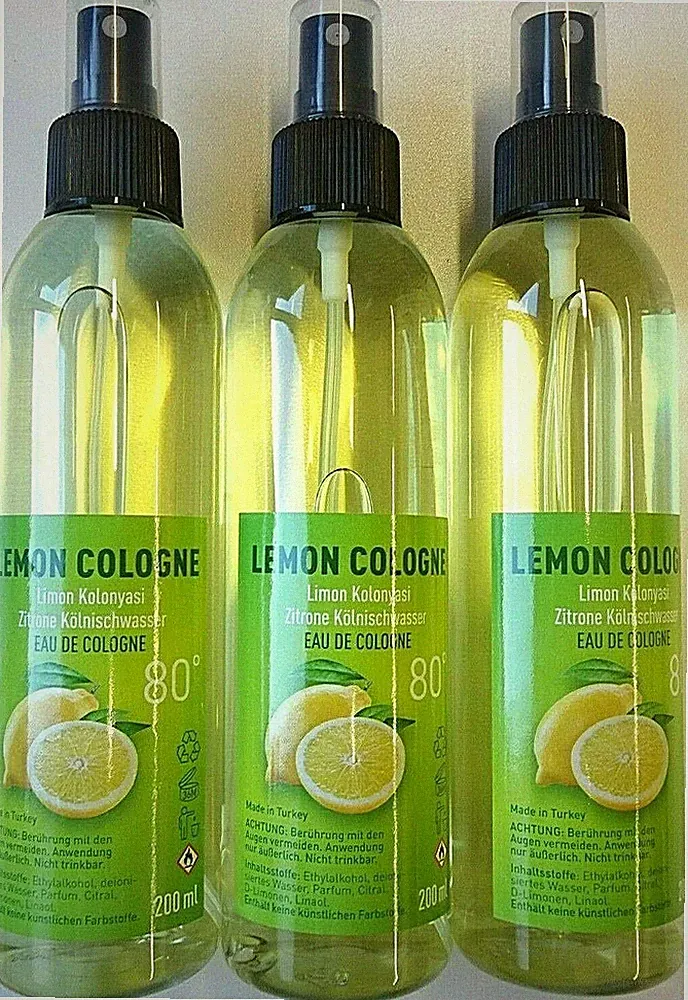 Limon Kolonyasi 80° Kölnisch Wasser Kolonya Zitrone Duftwasser Spray 3x 200 ml