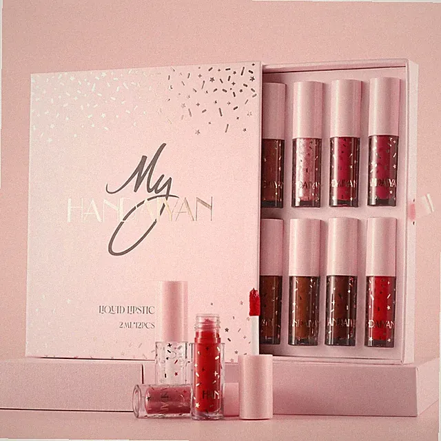 Lipgloss Lippenstift Geschenkset matt flüssig langanhaltend Damen Make-up Set