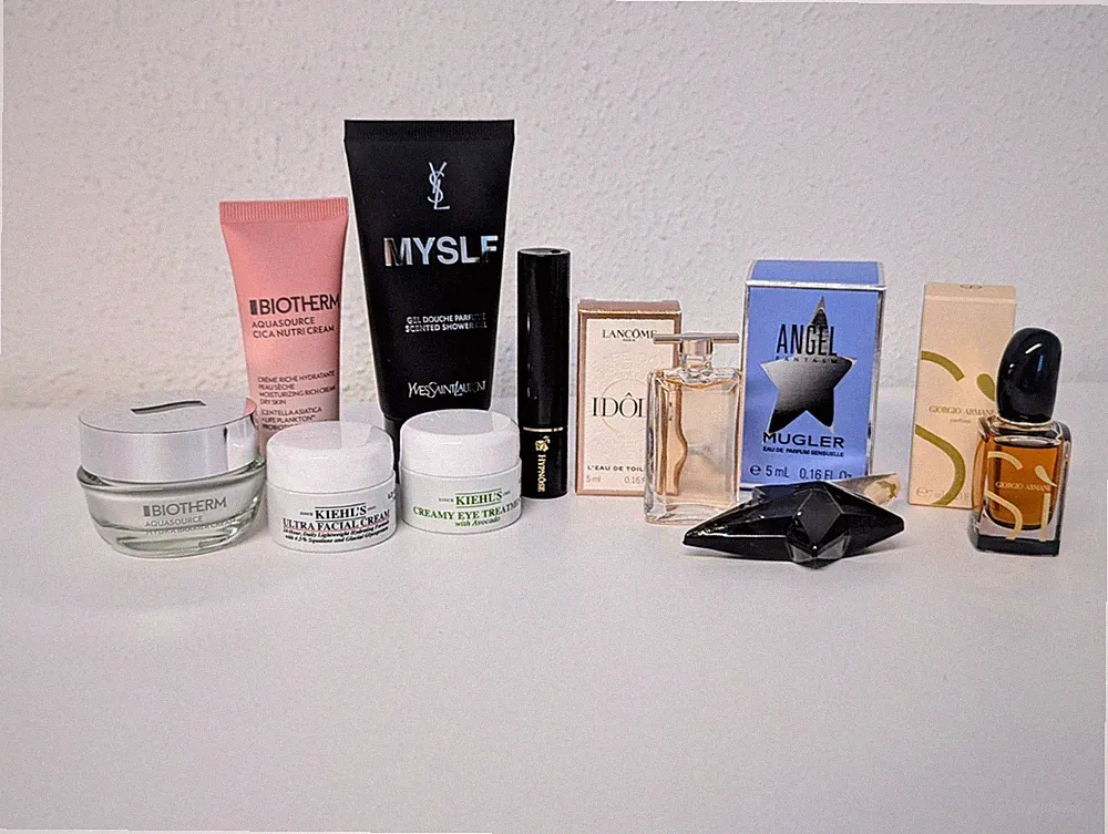 Luxus Miniaturen Armani, Mugler, Lancôme, YSL, Kiehl’s & Biotherm