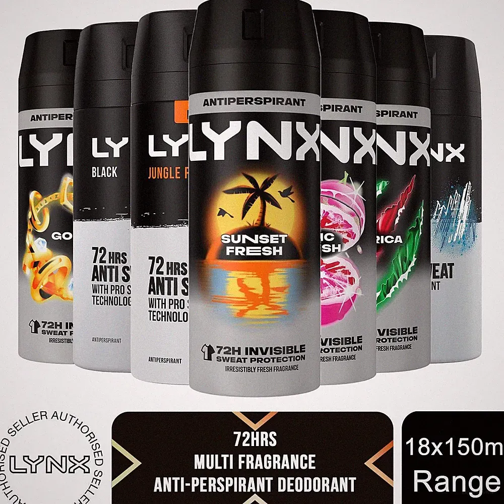 Lynx 72H Multi Fragrance Anti-Transpirant Deodorant 150ml, 18er Pack