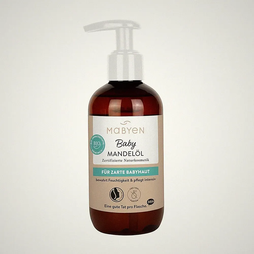 MABYEN Bio Baby Öl Mandel 200ml | Vegan Parfümfrei Naturkosmetik - Baby M