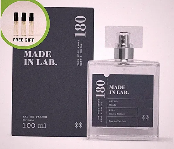 MADE IN LAB 180 MEN Eau de Parfum 100ml für Herren Holzig, Muskatnuss EDP
