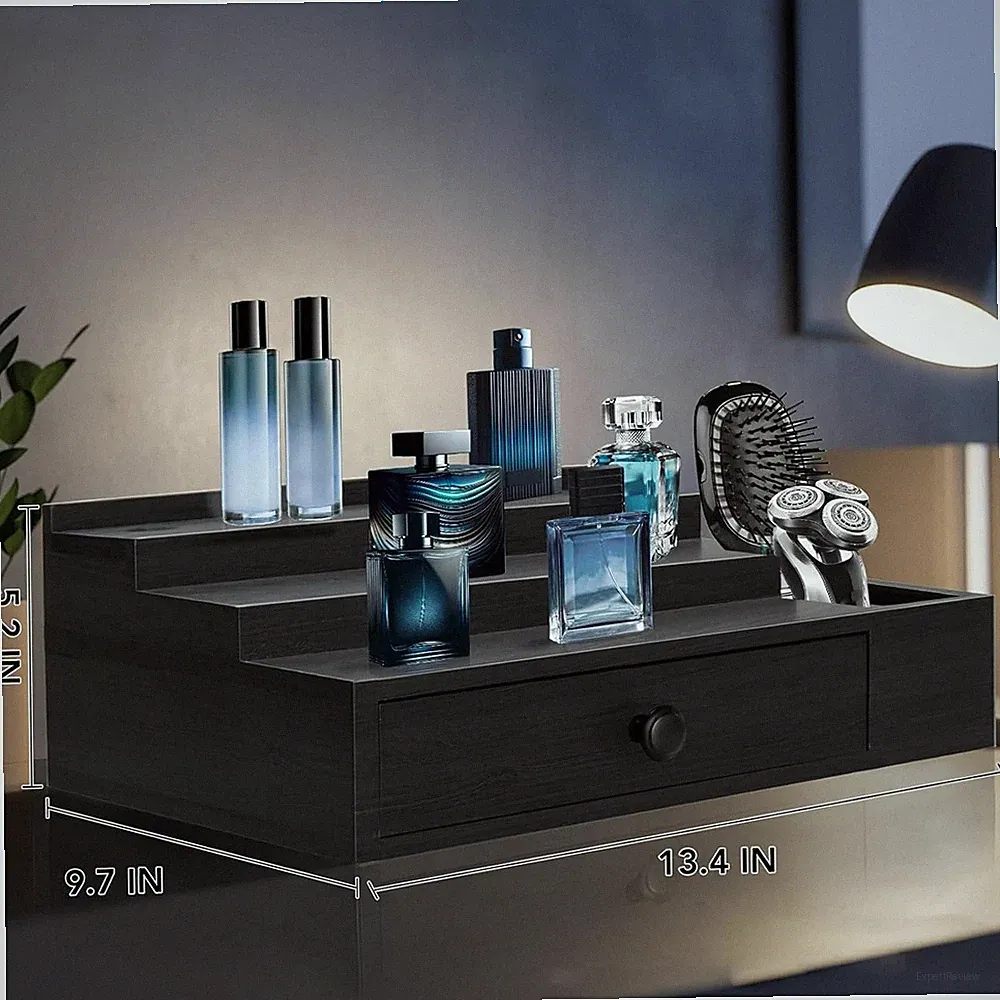 Männer Organizer Display Regal 3 Ebenen Vater Geschenk mit Schublade Parfüm Halter