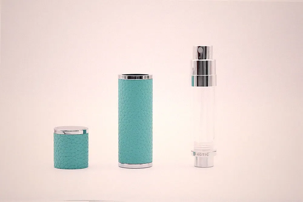MAGTIC Orève 5ml Parfumzerstäuber Nachfüllbar Magnetverschluss Leder Mint