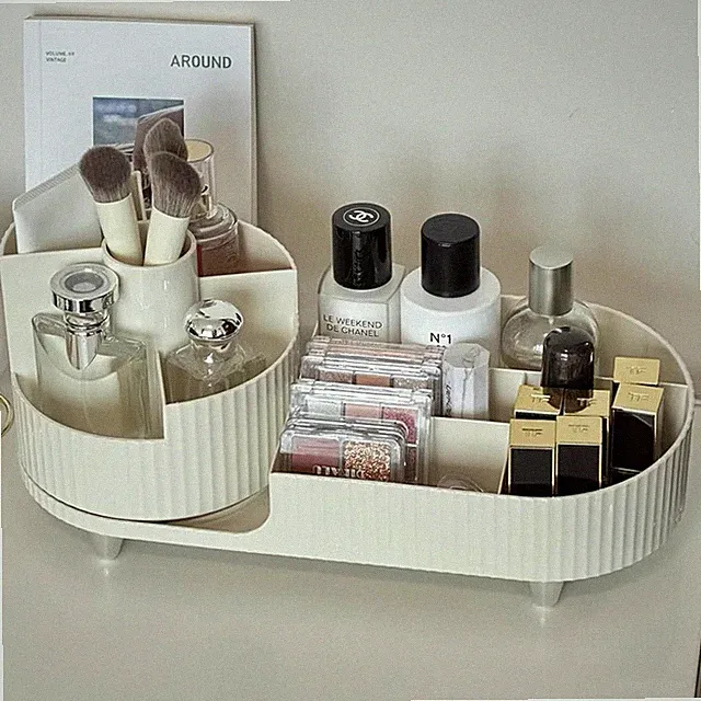 Make-up Organizer 360 drehbares Fach 2 in 1 Kosmetik Lippenstift Pinsel Aufbewahrung