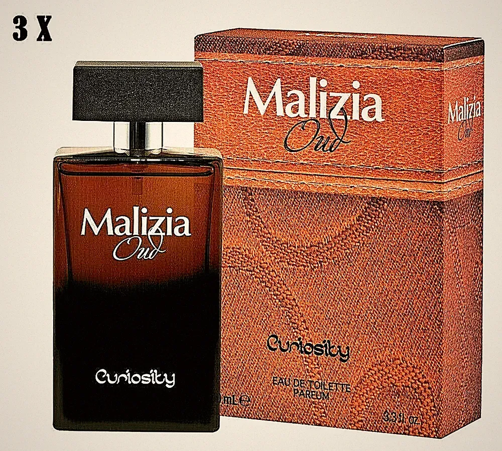 MALIZIA OUD Curiosity Eau de Toilette Parfum for Man 3 x 100ml