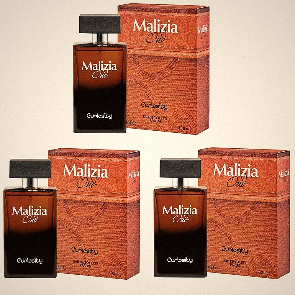MALIZIA OUD Curiosity Eau de Toilette Parfum for Man 3 x 100ml