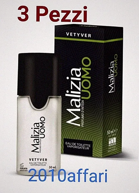 Malizia Uomo Vetiver Parfum D'intesa Eau De Toilette 50 ml Spray - 3 Stück
