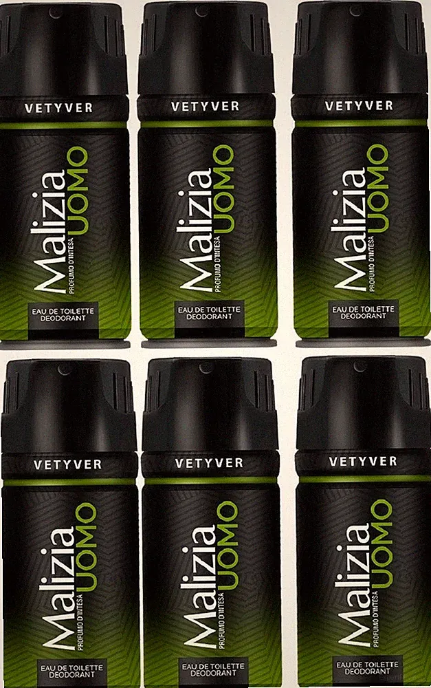 Malizia Uomo Vetyver 6 x Deodorant 150ml