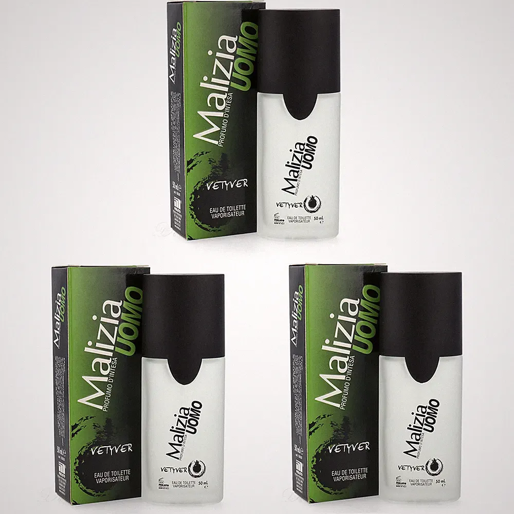 MALIZIA UOMO VETYVER PARFUM Eau de Toilette 3x 50ml vapo klassisch frisch