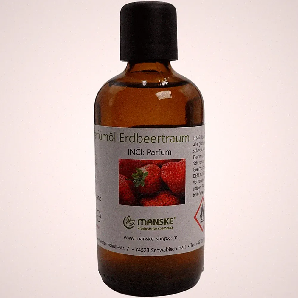 Manske Parfümöl Erdbeertraum 100ml / für Kosmetik, vegan, fruchtig, Duftöl