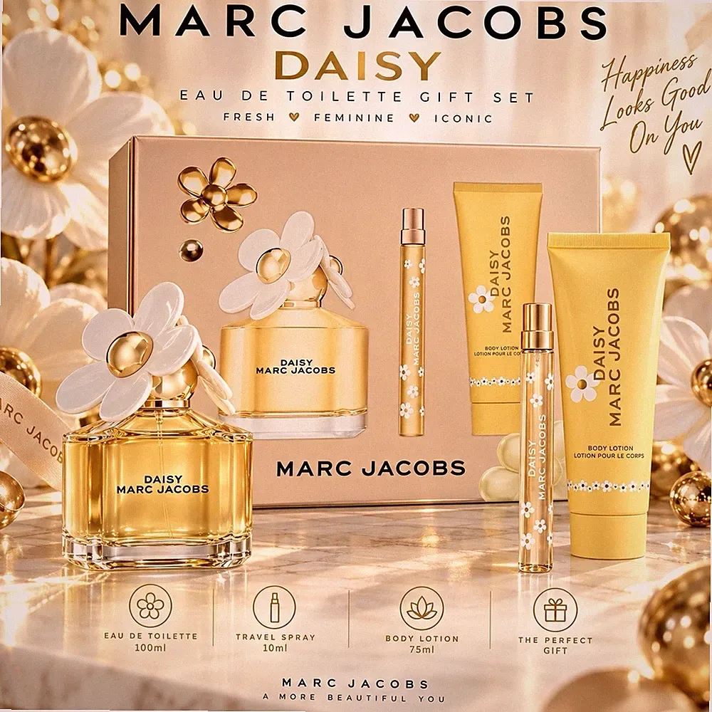 MARC JACOBS DAISY 100ML EAU DE TOILETTE PARFUM GESCHENKSET EDT + LOTION 75ML NEU IN OVP