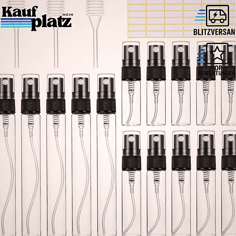 Mini Glas Parfümzerstäuber 15 Stück Nachfüllbar Reise Sprühflasche 3ml-10ml