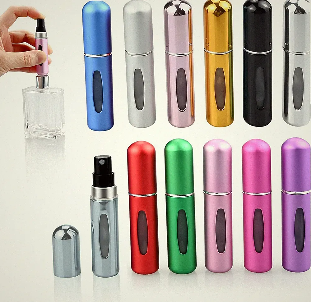 Mini Parfümzerstäuber 5ml für Reisen und unterwegs, feines Spray, transparent