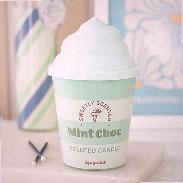 Mint Choc Ice Cream Duftkerze 42 Stunden Brenndauer Duft Raumduft Retro