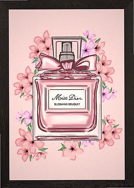 Miss Dior Parfum Flakon gerahmt Wandbild Poster Leinwanddruck Bild
