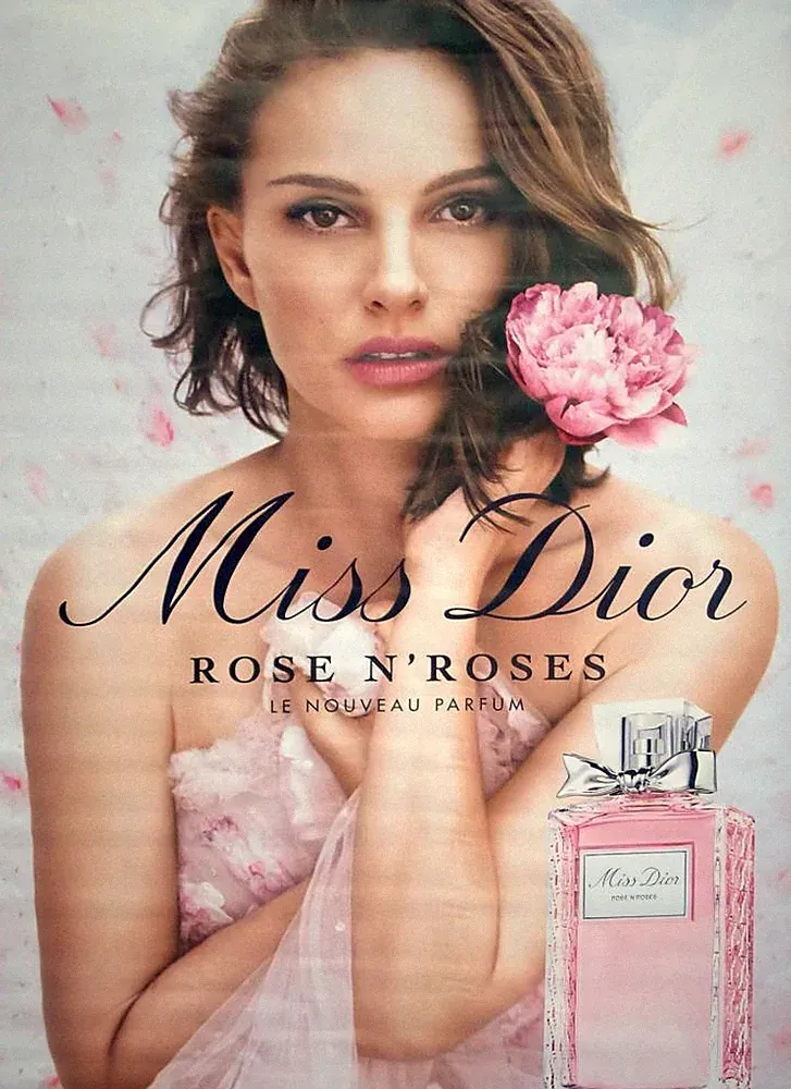 MISS DIOR - PARFUM - NATALIE PORTMAN - ROSE - GROSSES FRANZÖSISCHES WERBEPLAKAT