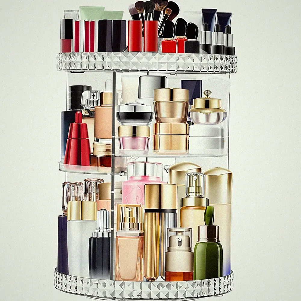 Mokani 360 Grad drehbarer Make-up Organizer, Kosmetik Hautpflege Parfüm Organ...
