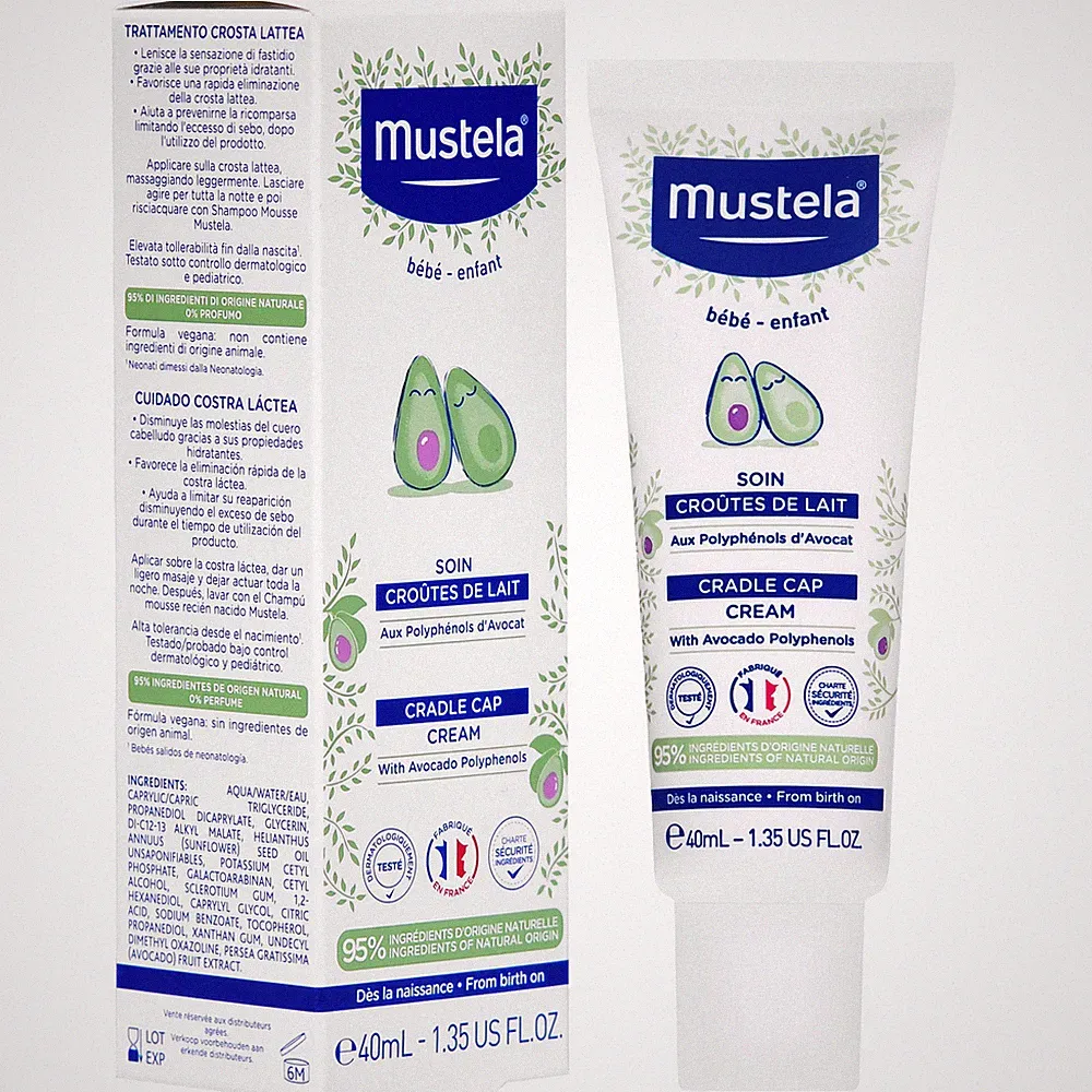 Mustela Cradle Cap Cream Krem für Babys Kopfhaut, paraben- & silikonfrei 40ml