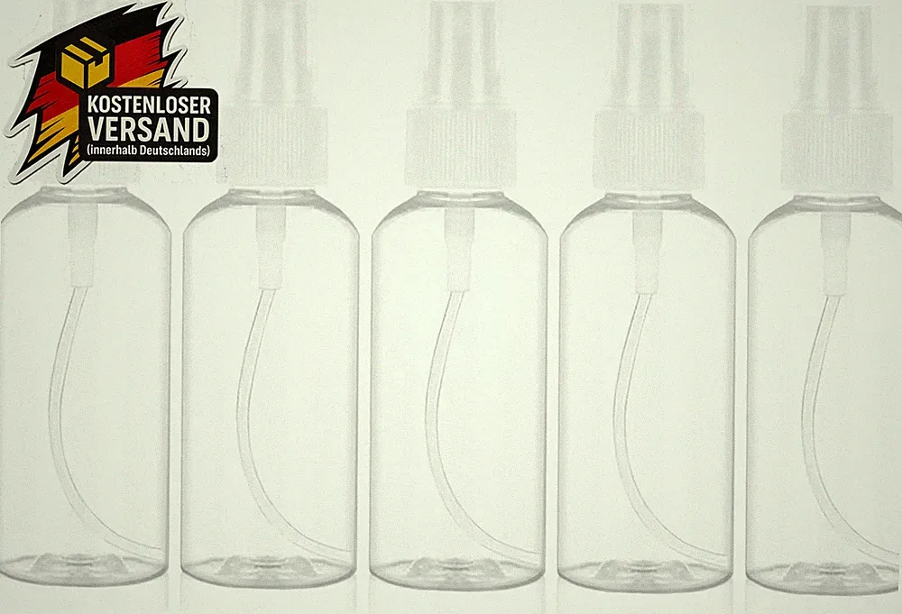 Nachfüllbare 50ml Sprühflaschen Set für Parfüm Desinfektionsmittel & Öle, transp