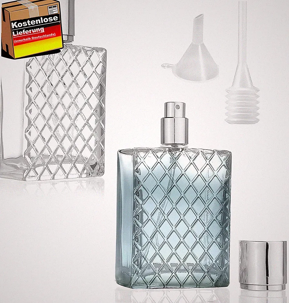 Nachfüllbare Parfümflasche 100ml Glas mit Trichter & Pipette für Damen Herren