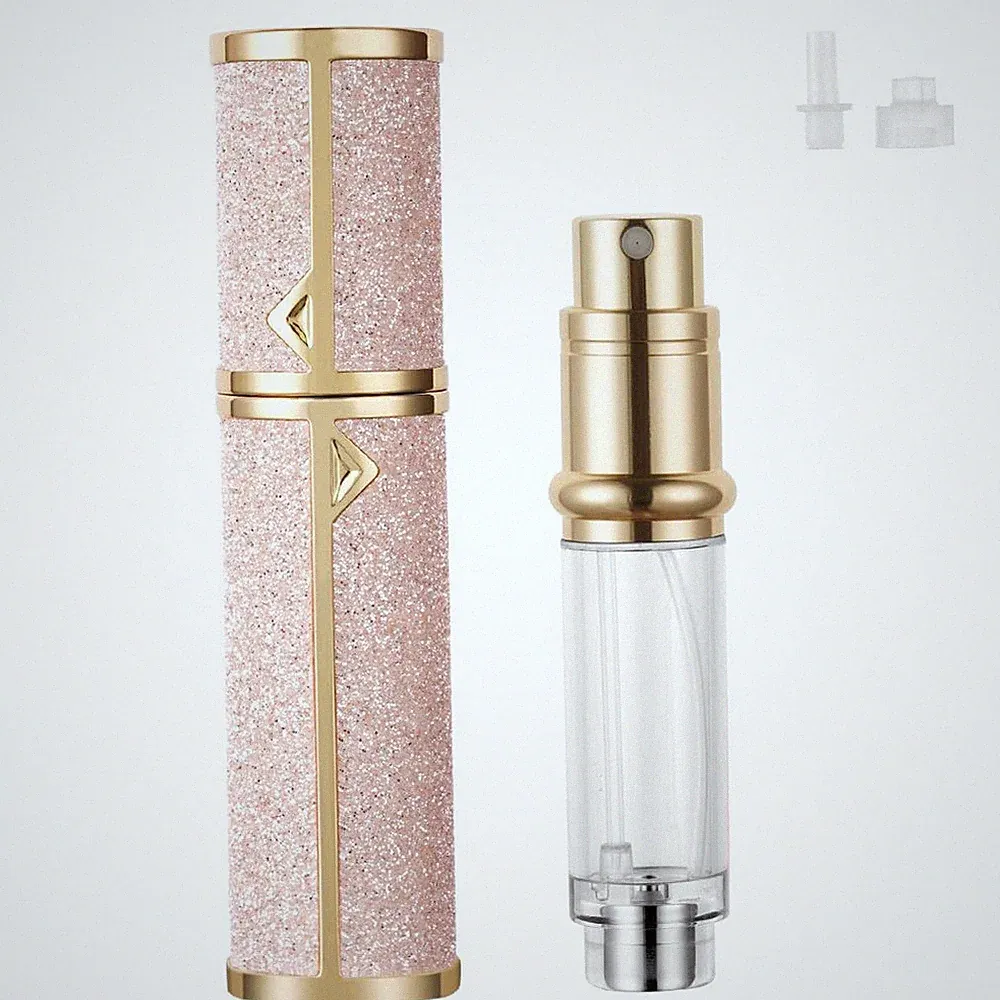 Nachfüllbarer Parfümzerstäuber, 5 ml, für Reisen und Urlaub, Glitzerpulver