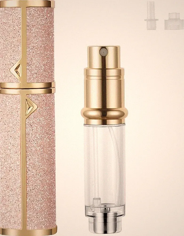 Nachfüllbarer Parfümzerstäuber, 5 ml, für Reisen und Urlaub, Glitzerpulver