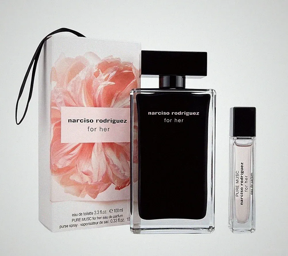 narciso rodriguez for her Eau de Toilette 100ml + Pure Musc Eau de Parfum 10ml