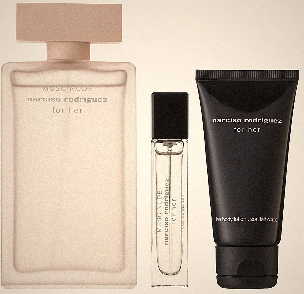 Narciso Rodriguez For Her Musc Nude EDP Set 100ml + 10ml + 50ml BL OVP NEW